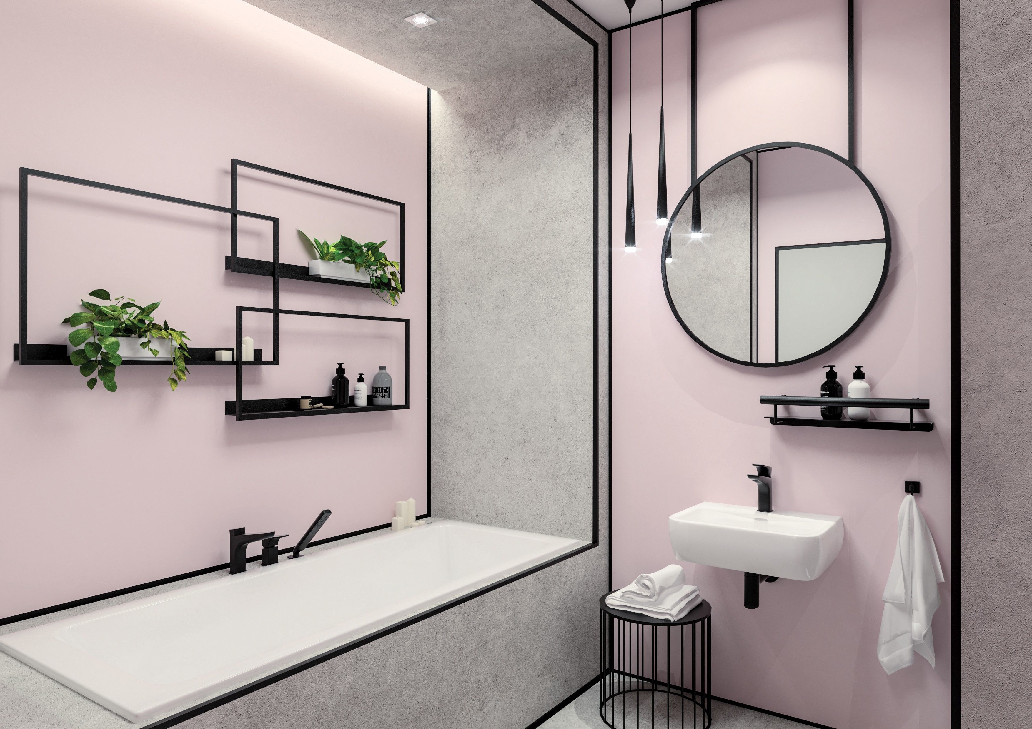 Siphon de lavabo Deante rond en noir mat - vue 3