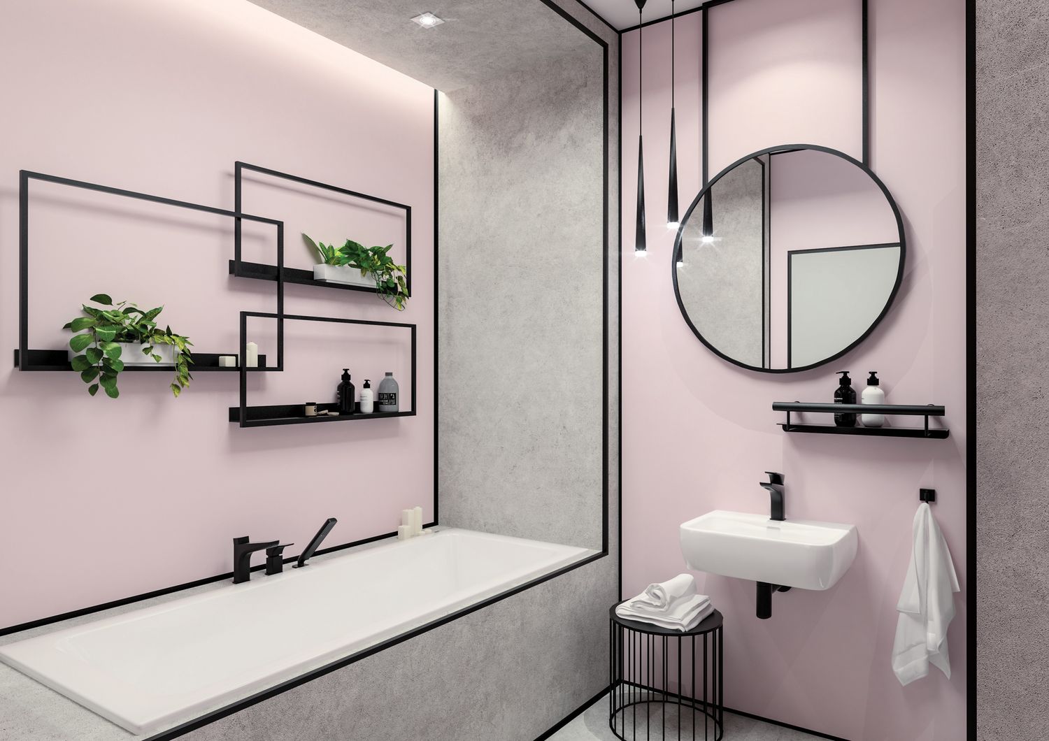 Siphon de lavabo Deante rond en noir mat — vue 3