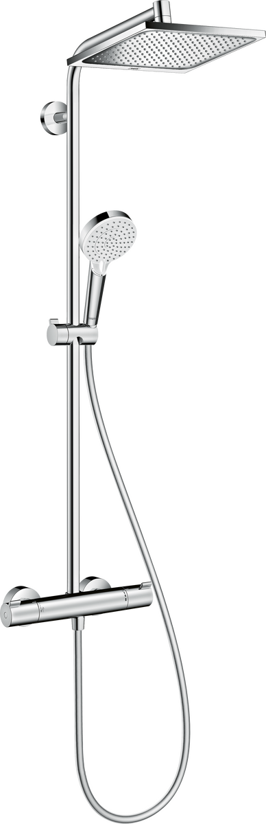 Colonne de douche Showerpipe Hansgrohe Crometta E avec mitigeur thermostatique chromé - Garantie 5 ans