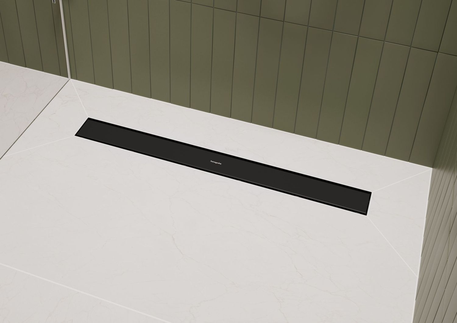 Pack complet Hansgrohe RainDrain Go pour installation caniveau de douche à carreler 500 mm, en noir mat - débit d'évacuation 31 L/min — vue 5