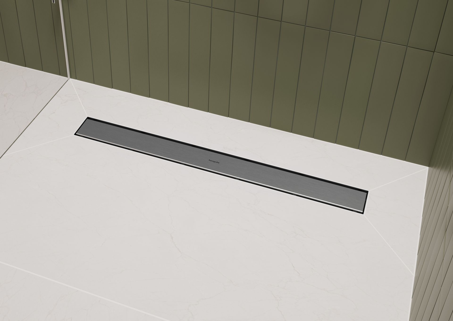 ​Pack complet Hansgrohe RainDrain Go pour installation caniveau de douche à carreler 500 mm en acier inoxydable brossé - débit d'évacuation 31 L/min - vue 3