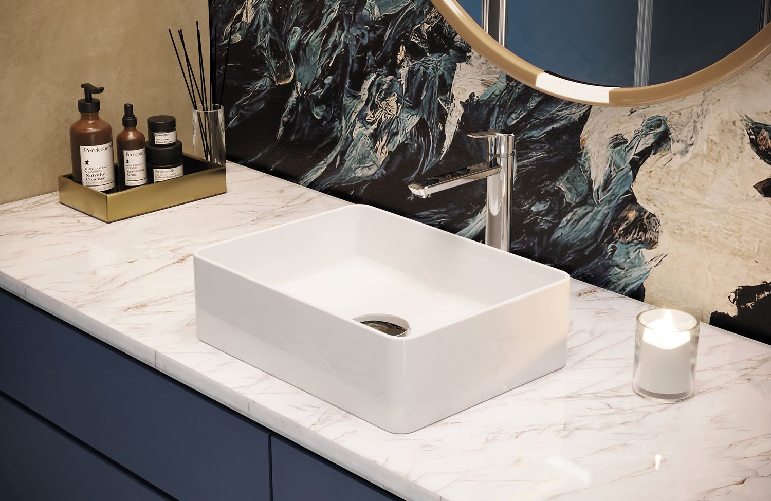 Mitigeur de lavabo rehaussé Deante Arnika 225 sans bonde en chromé — vue 4