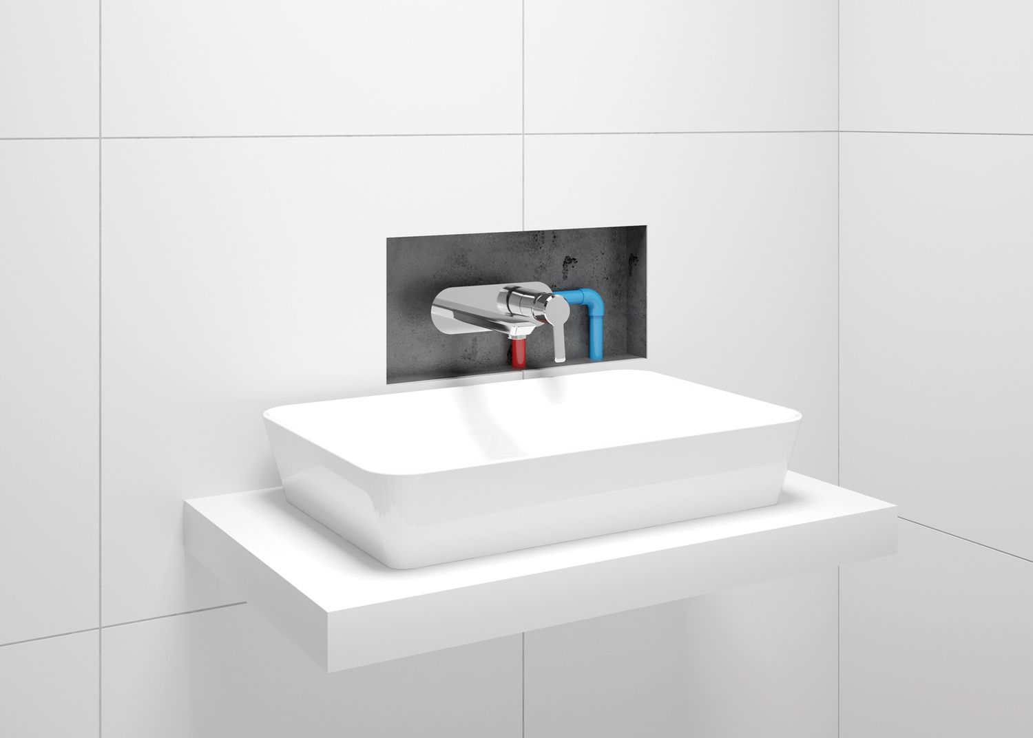Mitigeur de lavabo encastré Deante Arnika 180 mm sans bonde en chromé — vue 3