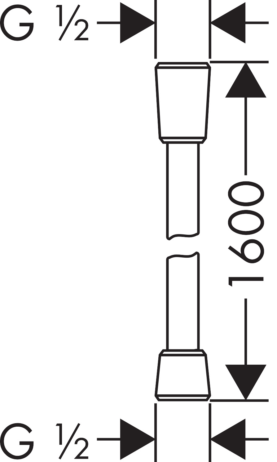 Flexible de douche Axor effet métal avec écrous coniques 1,60 m en acier inoxydable brossé - vue 2