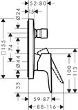 Talis E Talis E Set de finition mitigeur bain/douche encastré