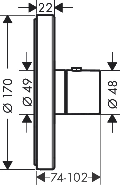 ​Set de finition pour mitigeur thermostatique encastré haut débit Axor ShowerSelect en bronze brossé - vue 2