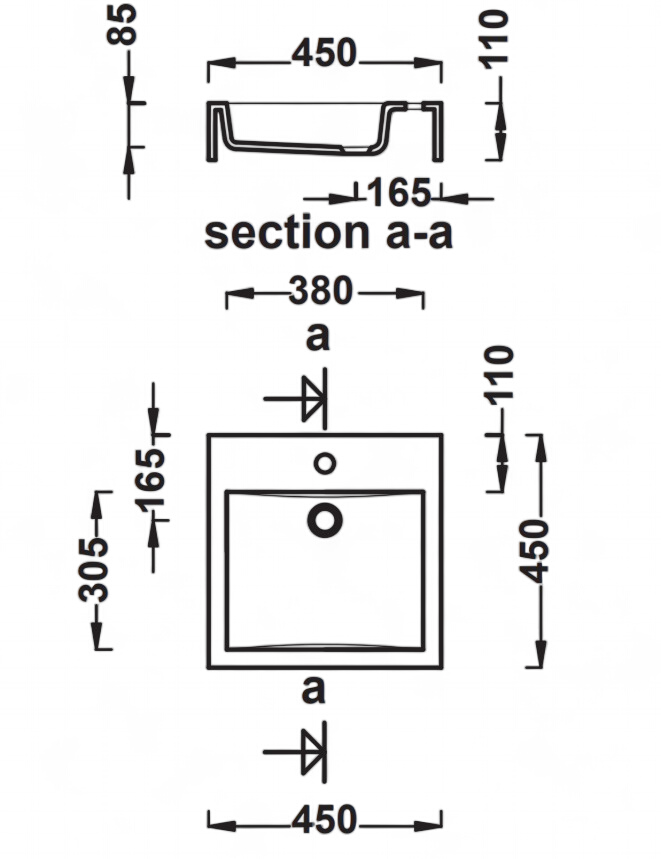 Countertop basin Square 45 cm — Product view 9