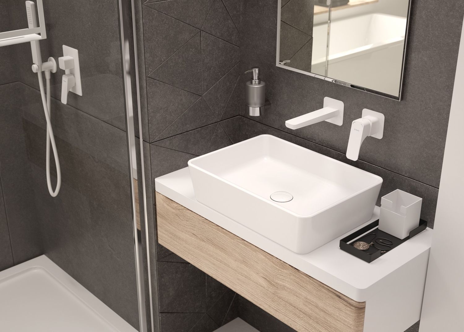 Bonde de lavabo Deante click-clac en blanc — vue 4