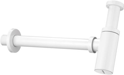 Siphon de lavabo Deante rond en blanc mat