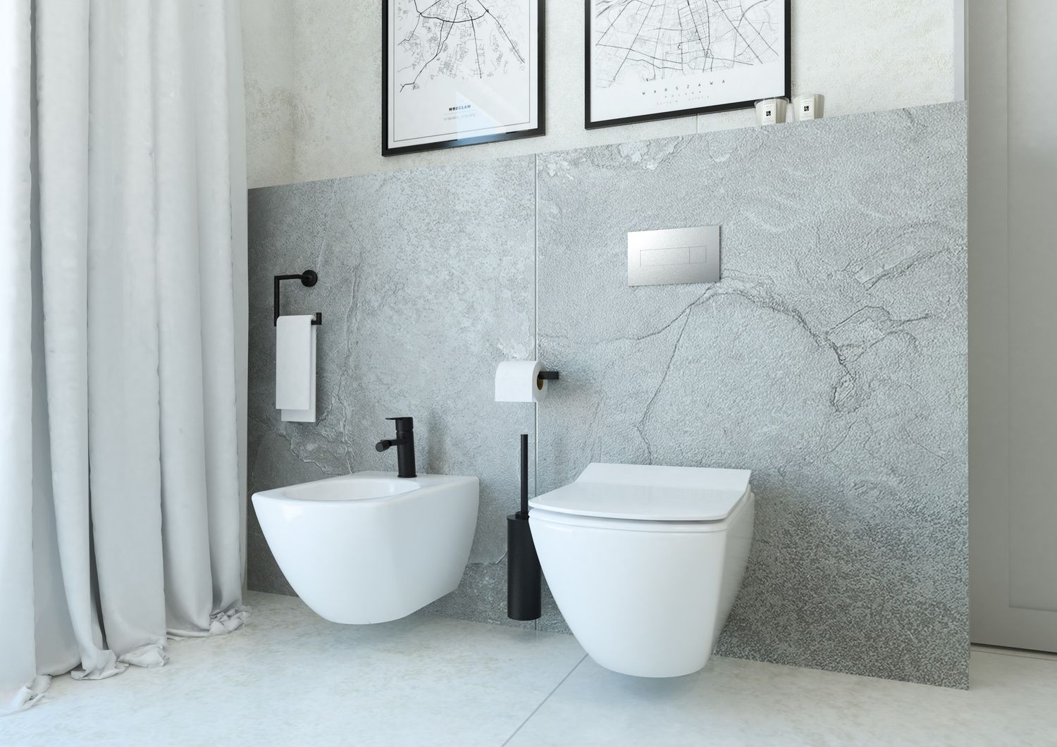 Mitigeur de bidet Deante Arnika sans bonde en noir mat — vue 4