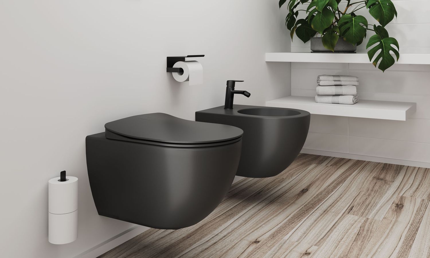 Bidet Mixer Deante Arnika without Waste in Matte Black