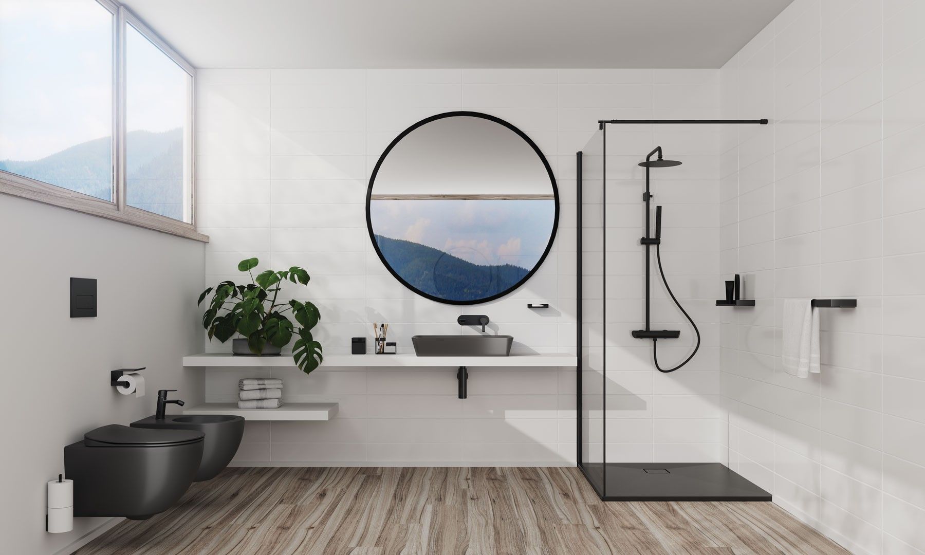 Mitigeur de lavabo encastré Deante Arnika 180 mm sans bonde en noir mat - vue 4