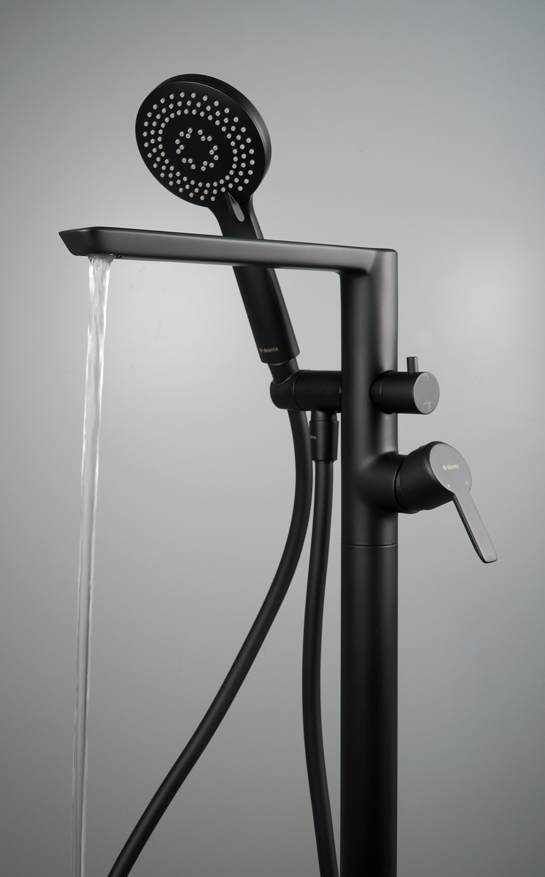 Mitigeur de bain / douche Deante Arnika pour montage au sol en noir mat - vue 2