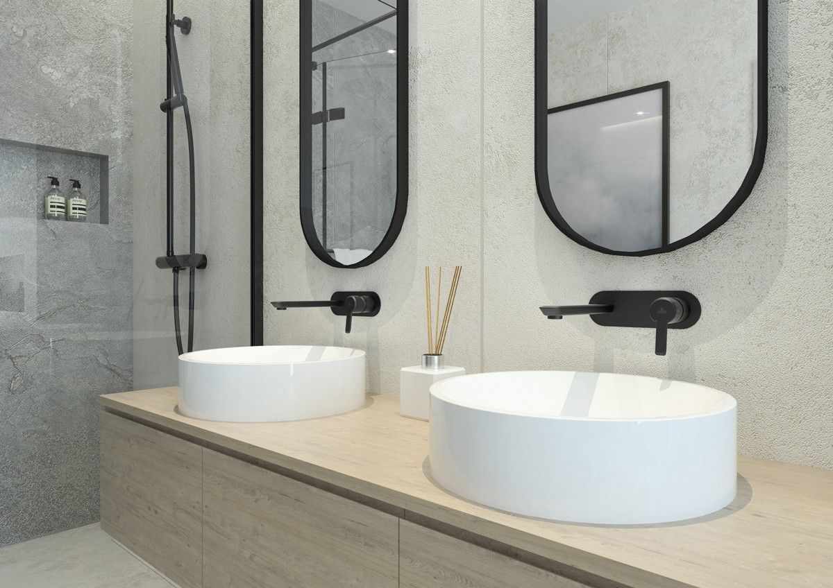 Mitigeur de lavabo encastré Deante Arnika 180 mm sans bonde en noir mat — vue 3