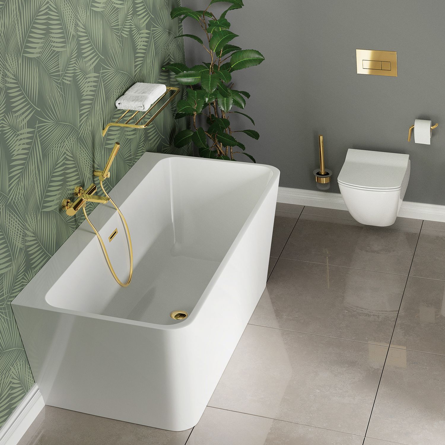 Flexible Shower Hose Deante 1.50 m in Polished Gold PVD