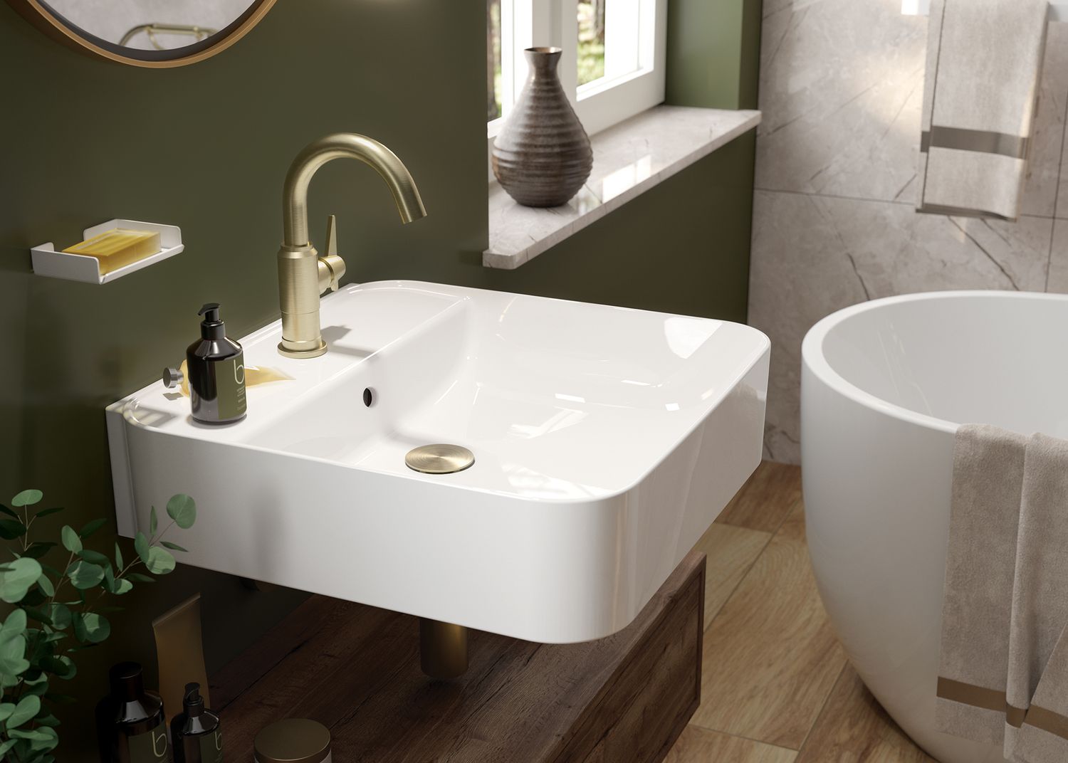 Bonde de lavabo Deante click-clac en PVD laiton brossé — vue 4