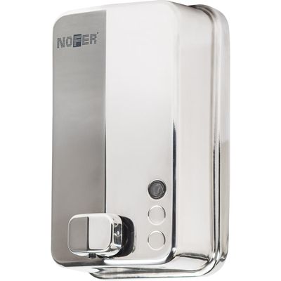 Distributeur de savon liquide Nofer Inox Evo en chromé brillant