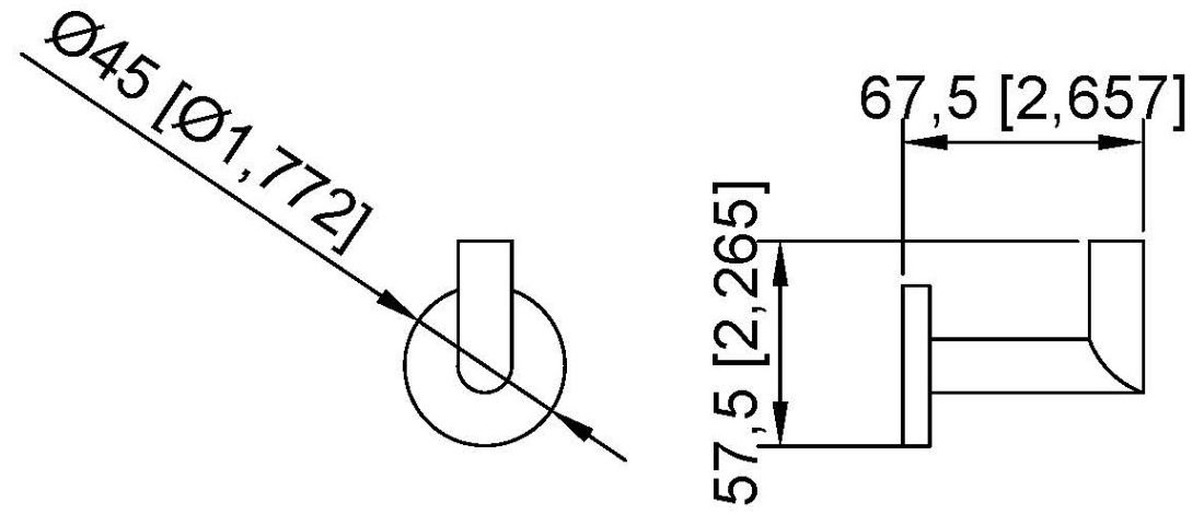 Crochet simple Nofer Line en chromé brillant — vue 2