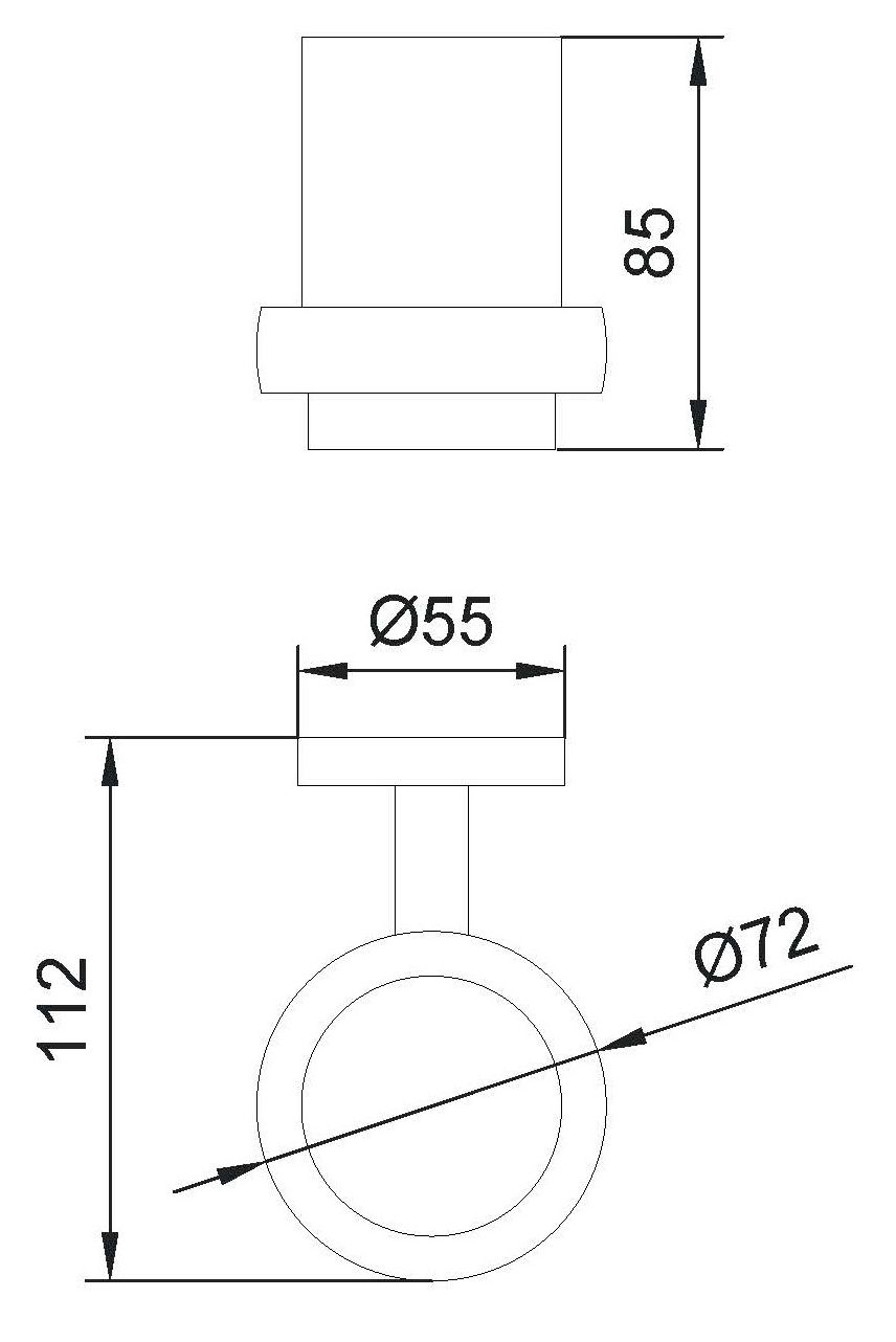 Porte brosse à dents Nofer Niza en noir mat — vue 2