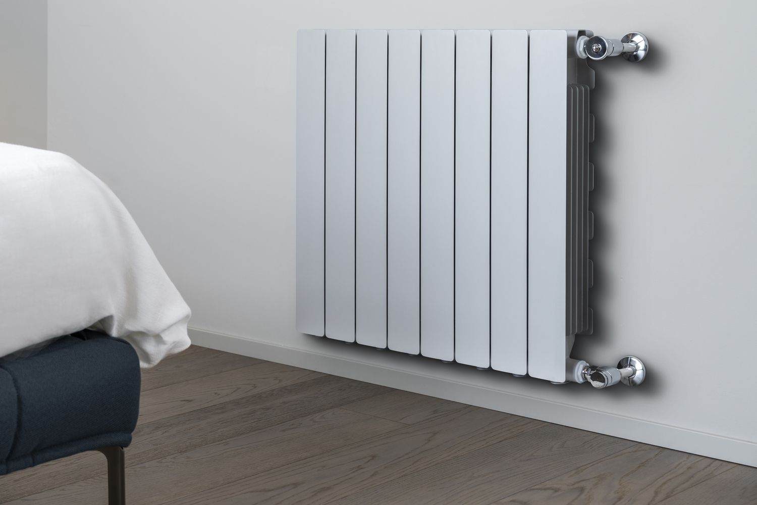 Elément de radiateur en aluminium moulé Fondital Blitz Super B4 (entraxe 500 / profondeur 100) en blanc neutre