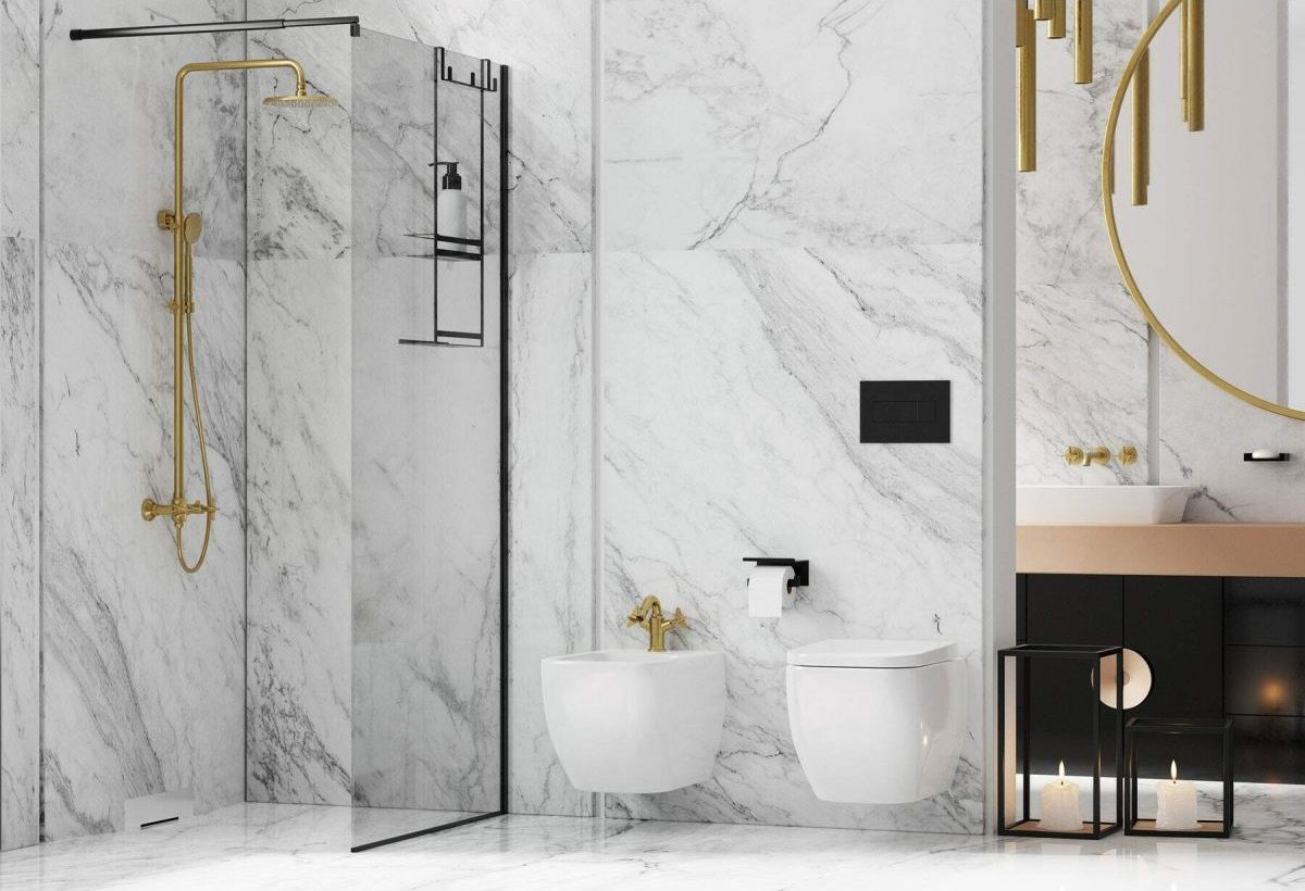 Colonne de douche Deante Temisto 250 avec mitigeur de douche en PVD laiton brossé — vue 3