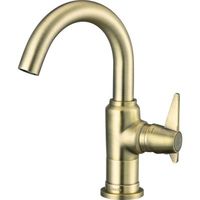 Mitigeur de lavabo Deante Temisto 150 sans bonde en PVD laiton brossé