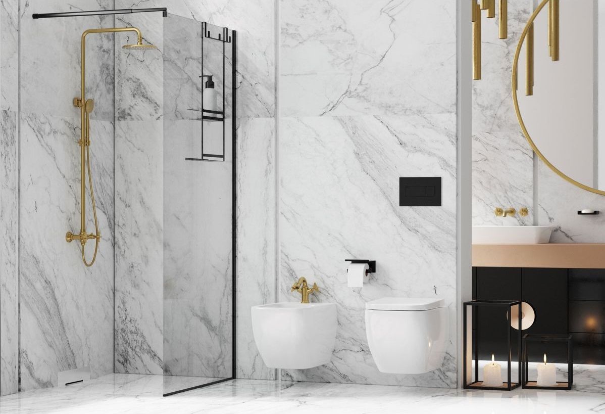 Mélangeur de bidet Deante Temisto sans bonde en PVD laiton brossé — vue 5