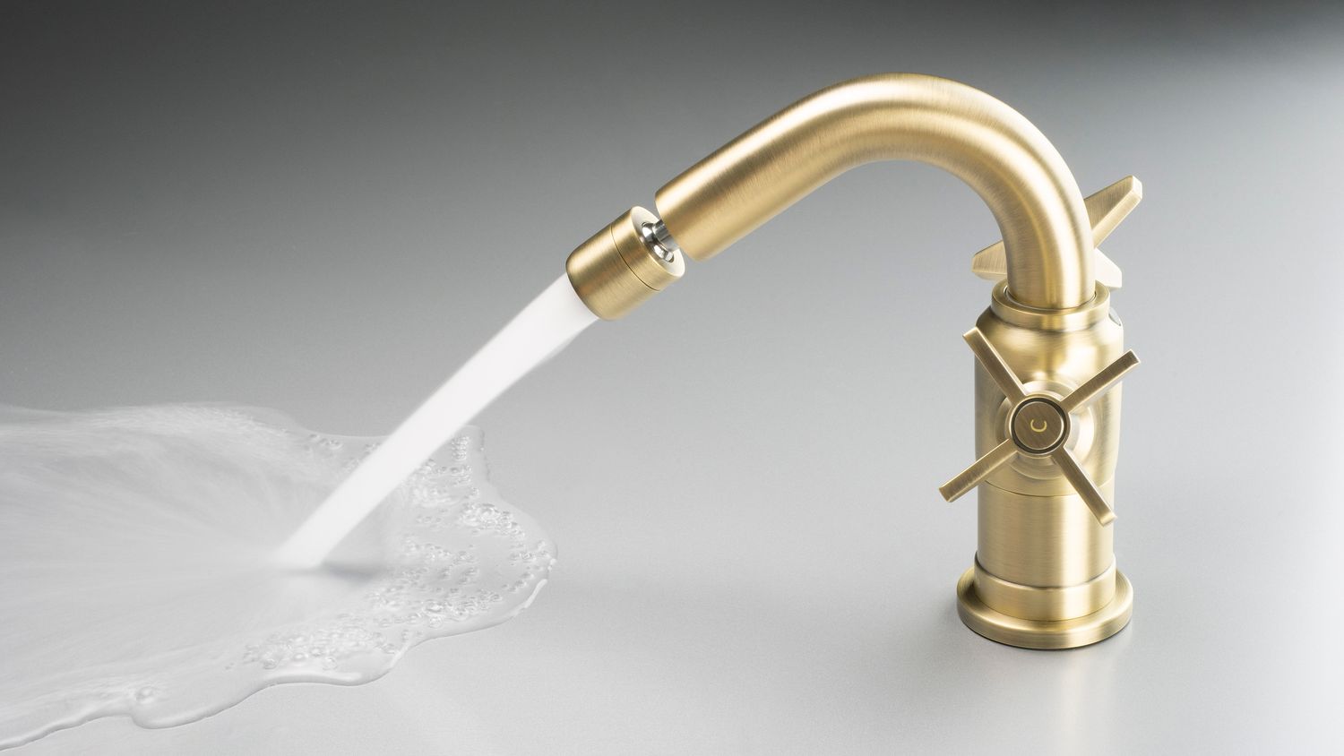Mélangeur de bidet Deante Temisto sans bonde en PVD laiton brossé — vue 4