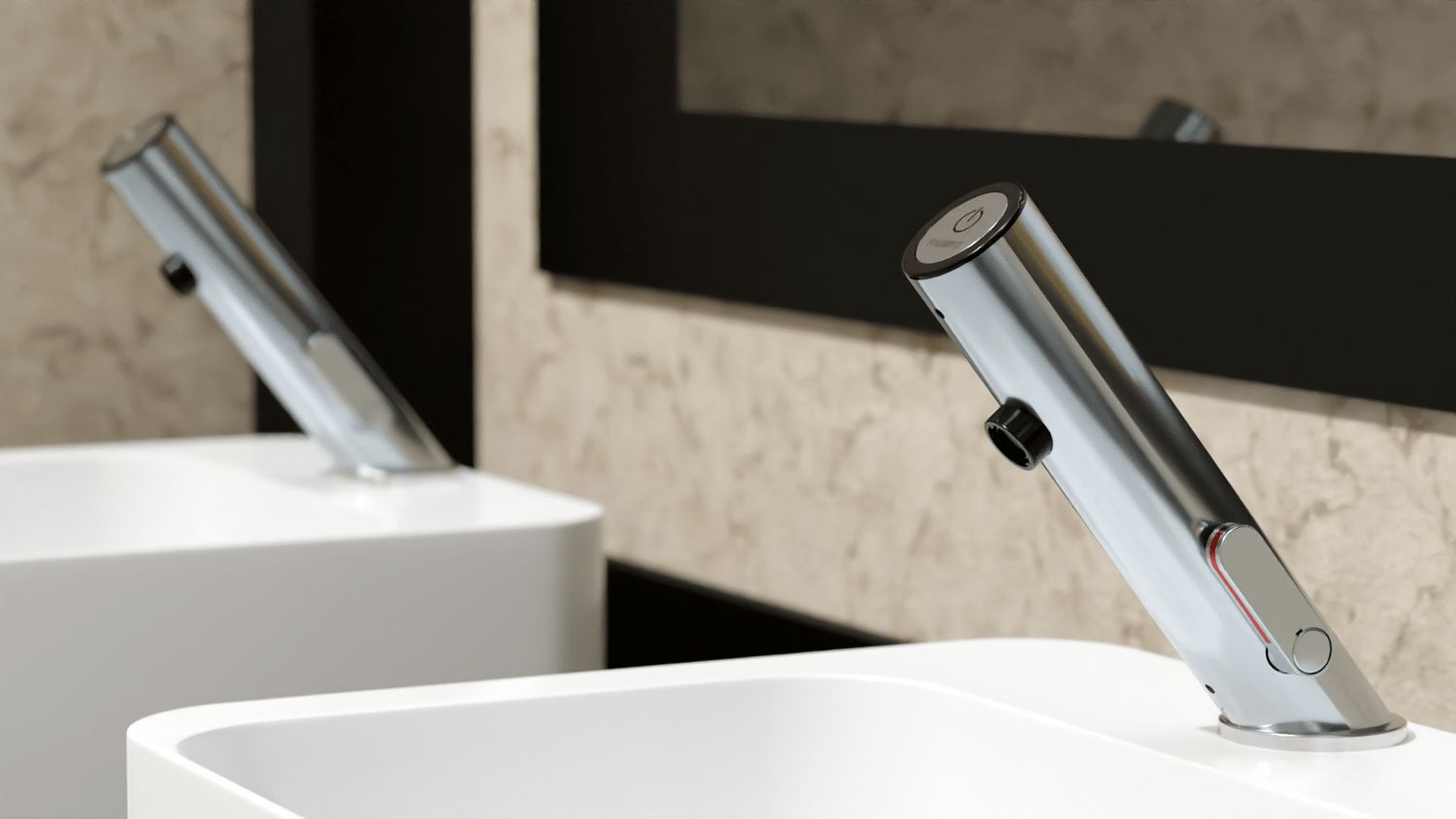 Mitigeur de lavabo électronique sur plage Presto Linea alimentation sur secteur