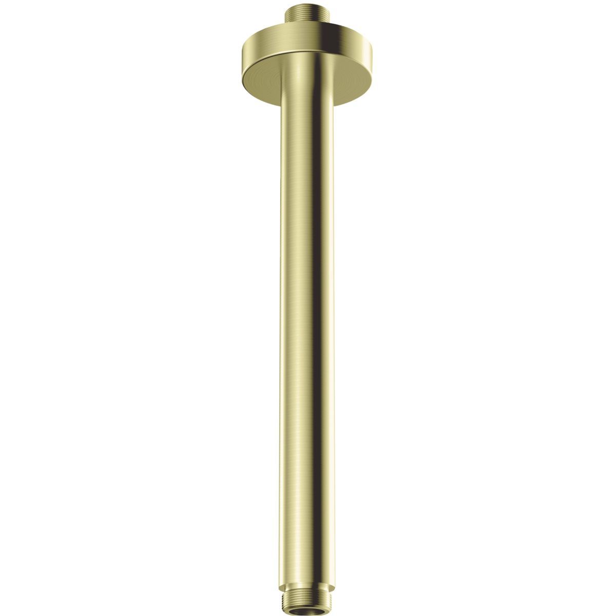 Bras de douche plafonné Deante Cascada 250 mm avec rosace ronde en PVD or brossé
