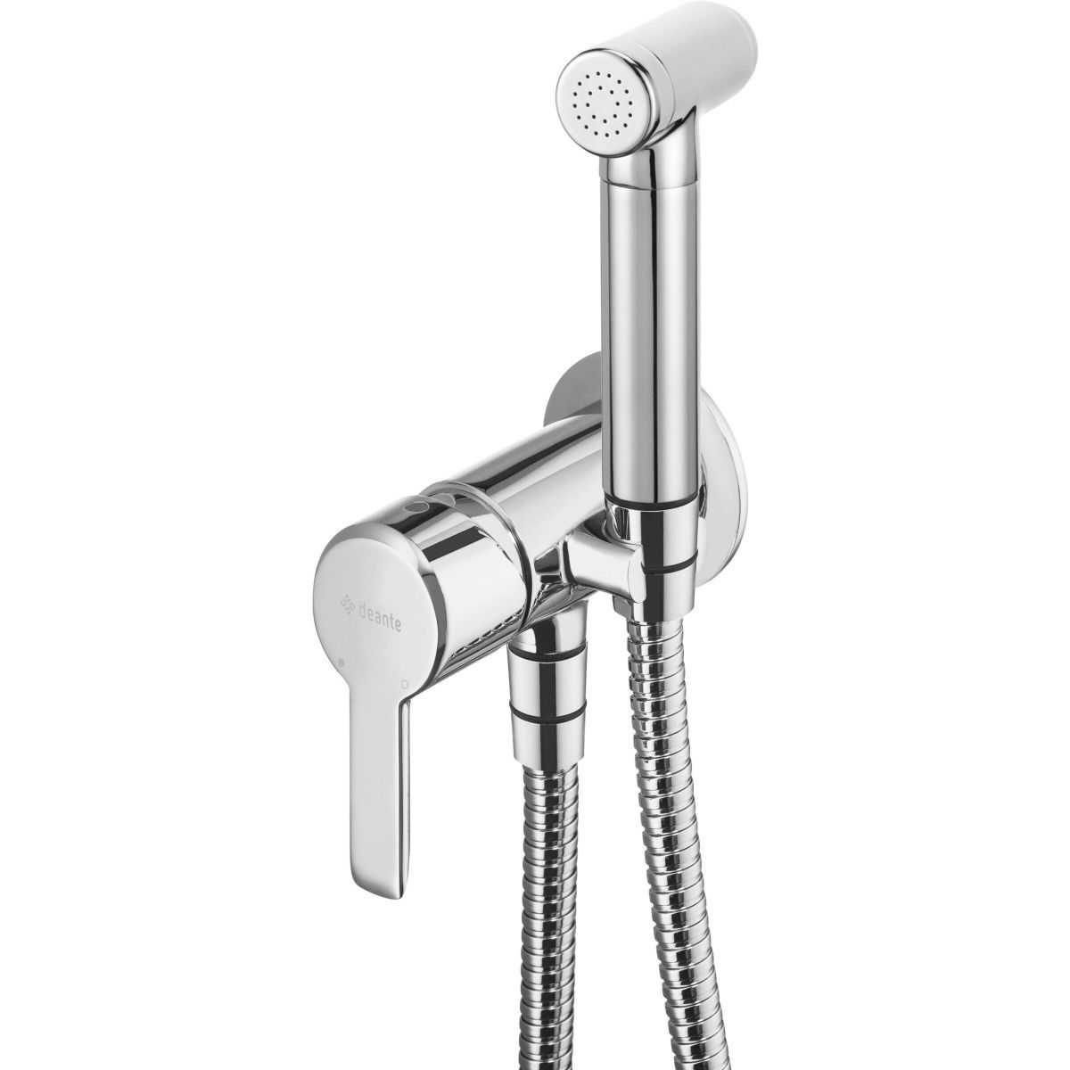 Ensemble hygiénique de WC avec mitigeur encastré Deante Arnika en chromé avec flexible de 120 cm