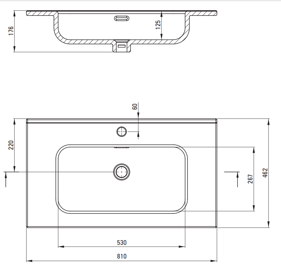 Lavabo à encastrer Deante Tubo 80 x 46 cm - vue 3