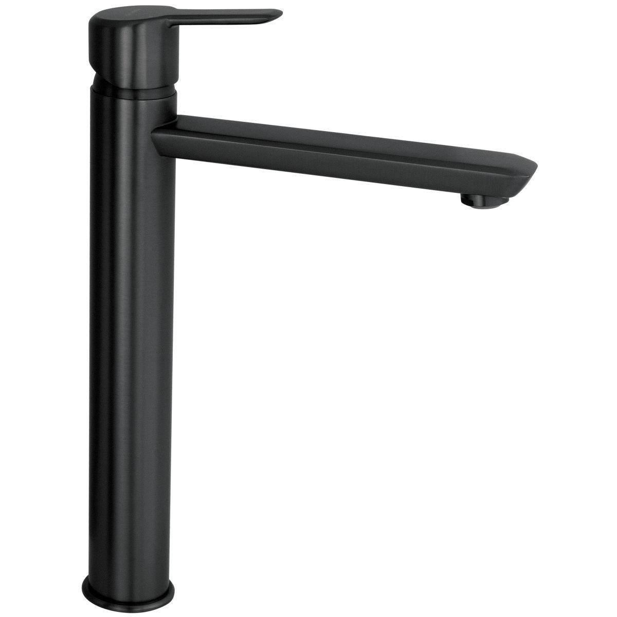 High Spout Basin Mixer Deante Arnika 225 Without Waste in Matte Black