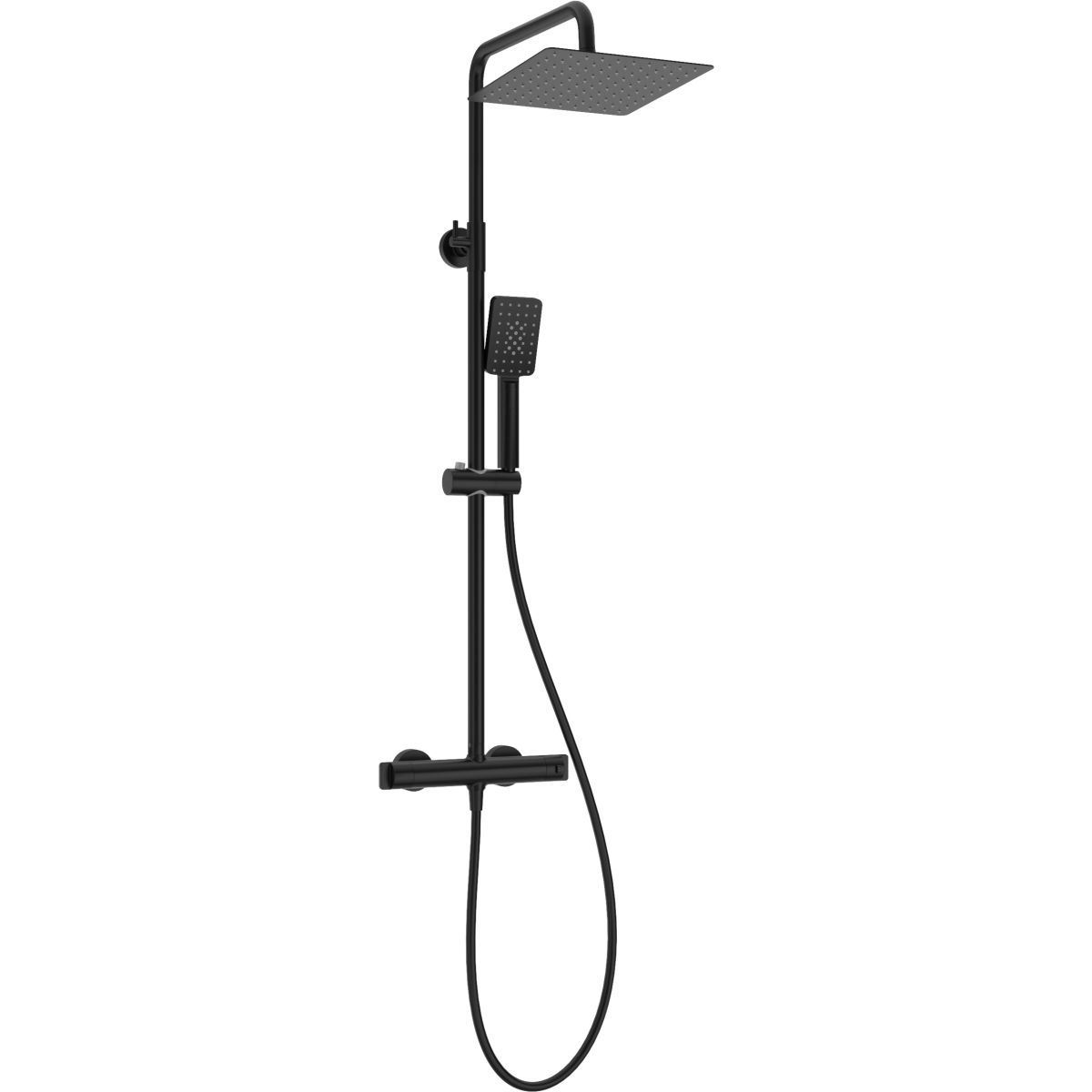 Colonne de douche carrée Deante 250 avec mitigeur thermostatique en noir mat