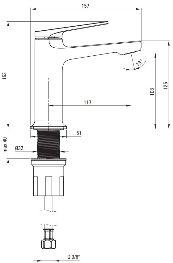 Mitigeur de lavabo Neo Ivo 100 sans bonde en chromé
