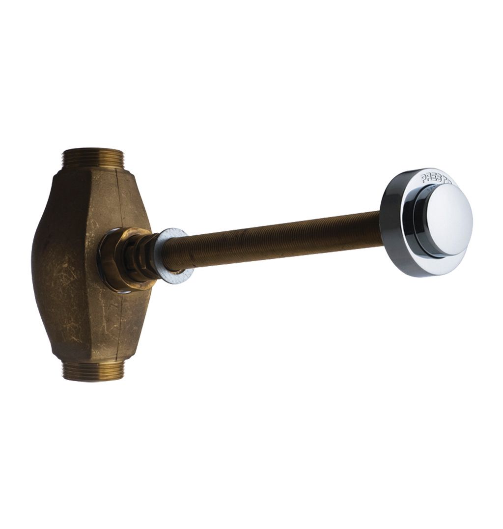 Robinet temporisé mécanique Presto pour chasse directe, kit traversée de cloison 200 - 300 mm