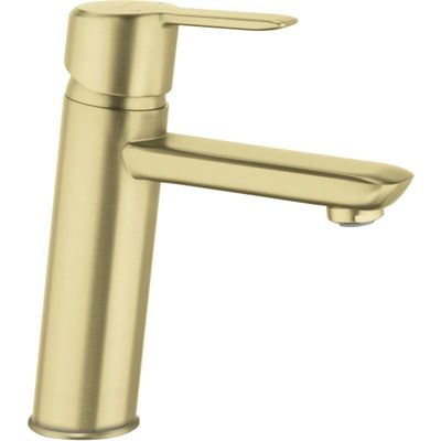 ​Mitigeur de lavabo Deante Arnika 100 sans bonde en PVD or brossé
