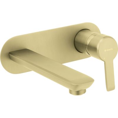 Deante Arnika 180 mm Concealed Basin Mixer without Waste in Brushed Gold