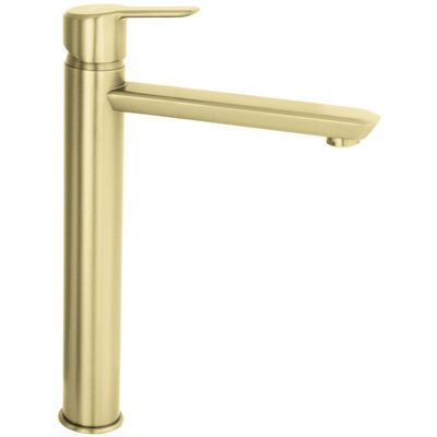 High-Rise Basin Mixer Deante Arnika 225 Without Waste in Brushed Gold