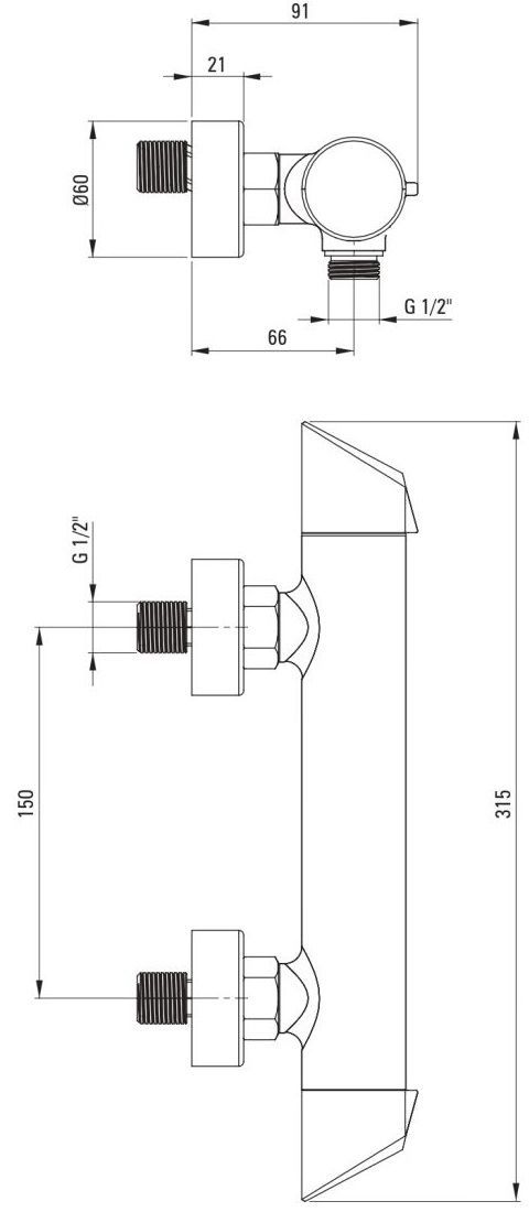 Mitigeur de douche Deante Arnika en PVD or brossé - vue 4