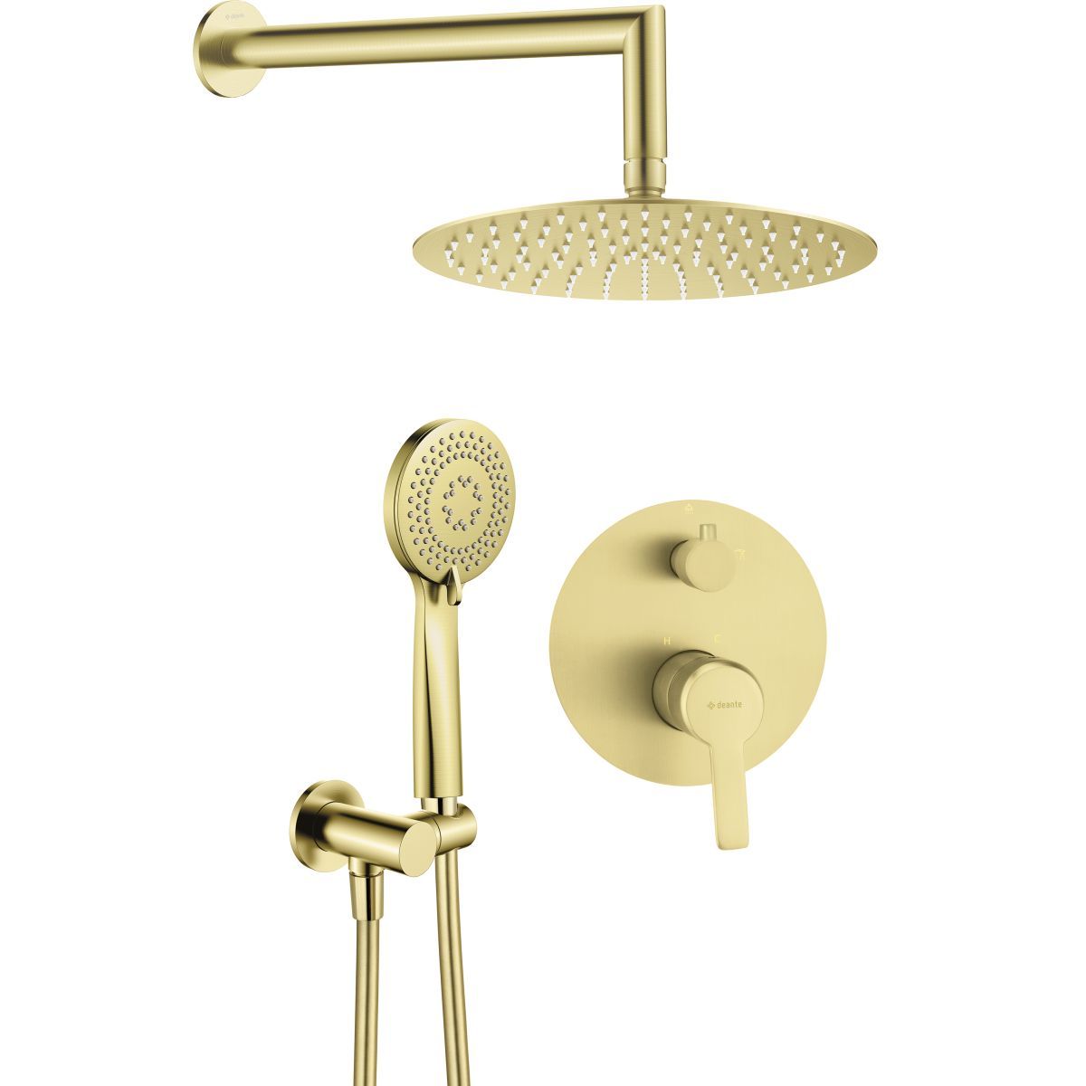 Deante Arnika 250 Concealed Shower Set in Brushed Gold PVD