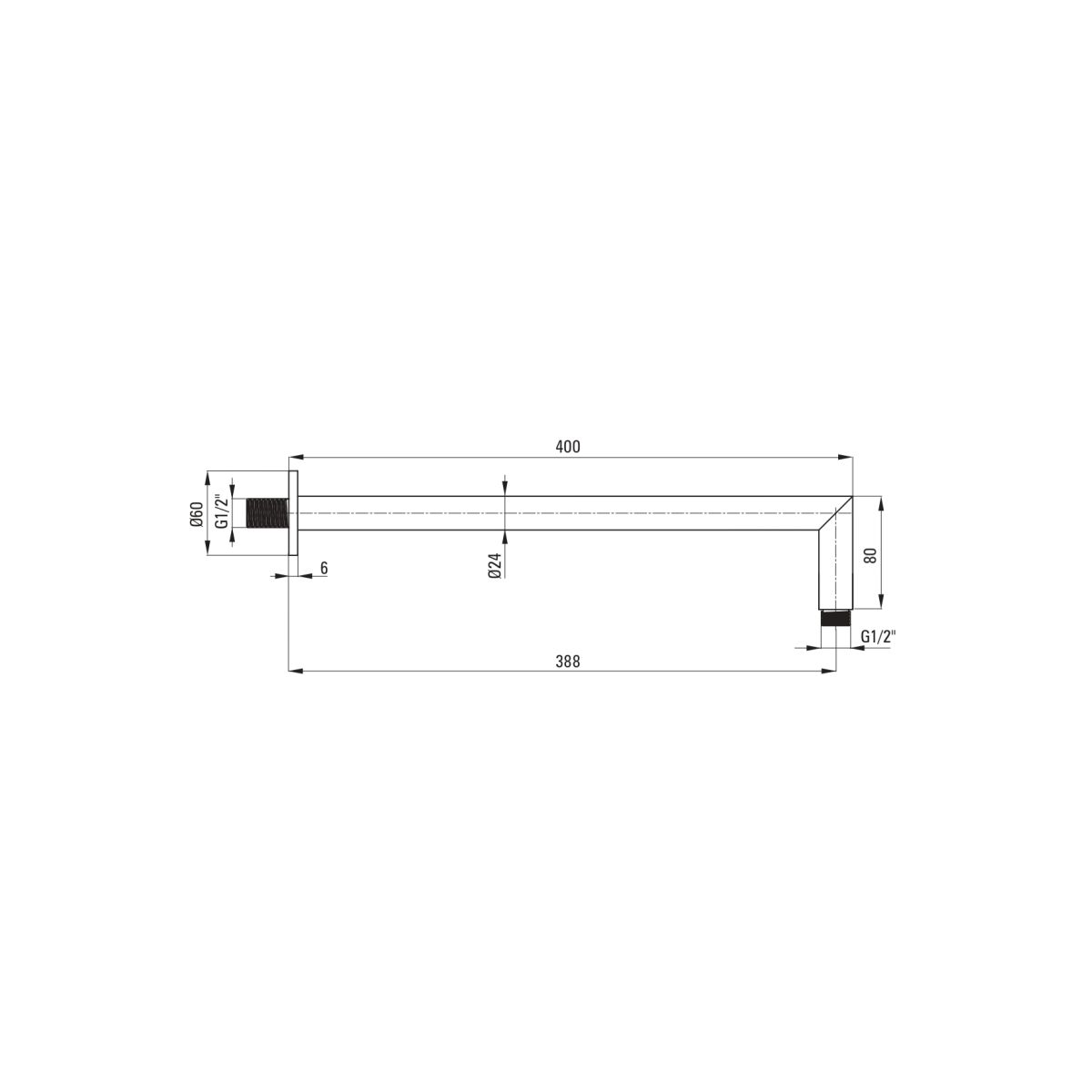 Ensemble de douche encastré Deante Arnika 250 en PVD or brossé - vue 3
