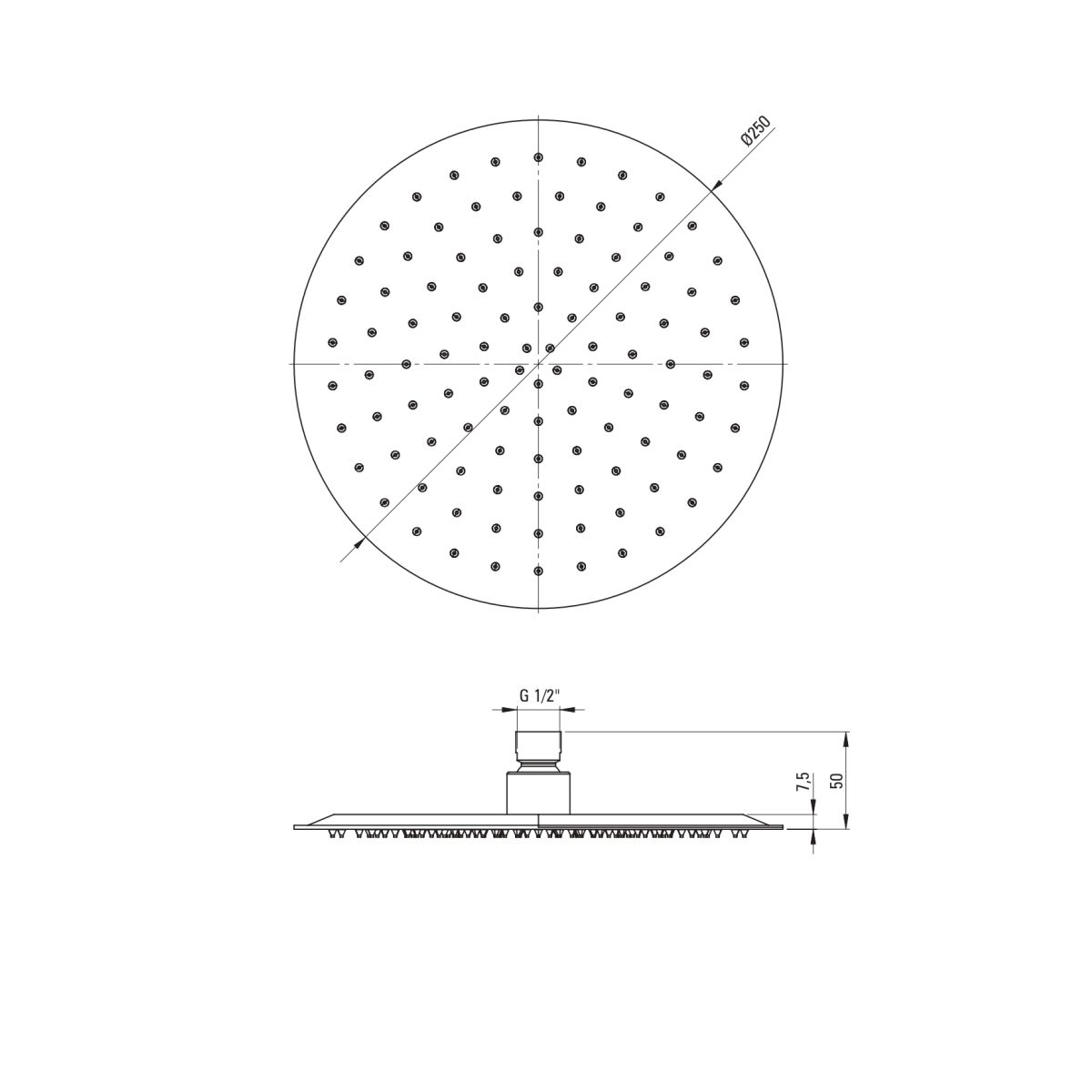 Ensemble de douche encastré Deante Arnika 250 en PVD or brossé - vue 5