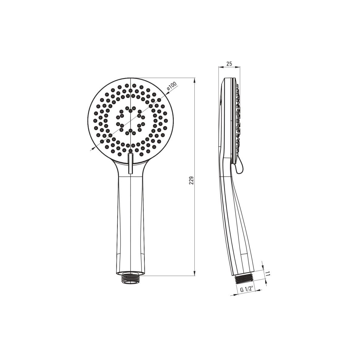 Mitigeur de bain / douche Deante Arnika pour montage au sol en PVD or brossé — vue 5