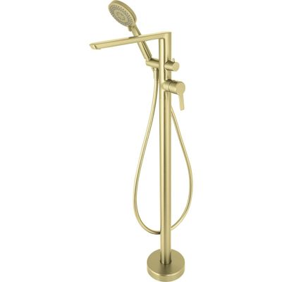 Bath/Shower Mixer Deante Arnika for Floor Installation in Brushed Gold