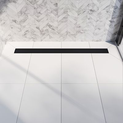 Canivelle de douche Vogi Drain linéaire ABS Duo 70 cm en noir mat