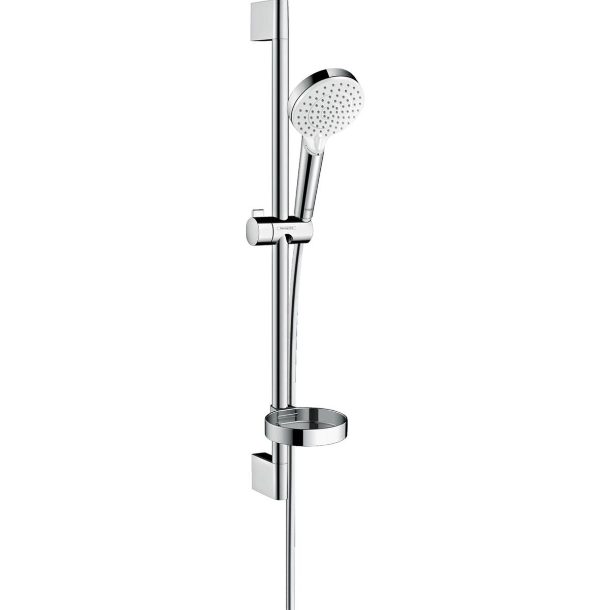 Barre de douche Hansgrohe avec douchette à main Crometta Vario 2 jets, flexible confortFlex 160 cm et porte-savon Casetta C