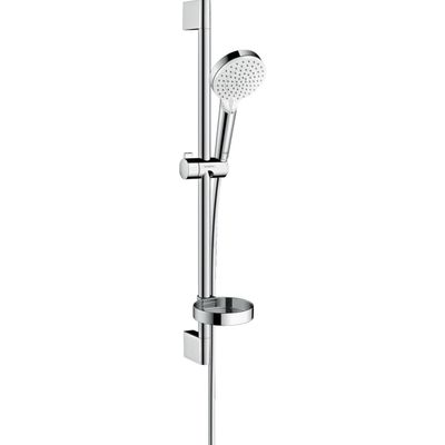 Barre de douche Hansgrohe avec douchette à main Crometta Vario 2 jets, flexible confortFlex 160 cm et porte-savon Casetta C