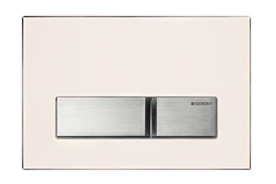 Geberit Sigma50 Pergamon plaque de déclenchement, deux boutons, revêtement easy-to-clean, couleur gris métallisé.