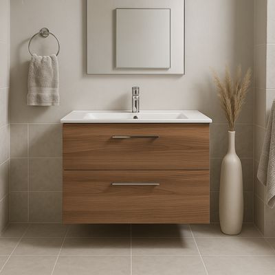 Meuble de salle de bains à deux tiroirs pour lavabo Geberit Selnova Square 80 cm (sans vasque)